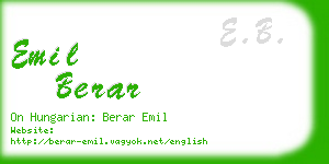 emil berar business card